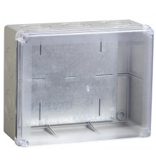 Коробка распределительная КМ4134 для о/п 240х195х90 мм IP55 (RAL7035, монт. плата, кабельные вводы 5 шт)  UKO10-240-195-090-K53-55  IEK