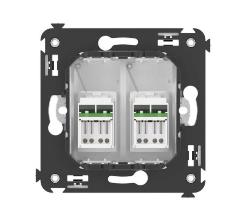Компьютерная розетка RJ-45 в стену, кат.6А двойная, "Avanti", "Белое облако"  4400374  DKC