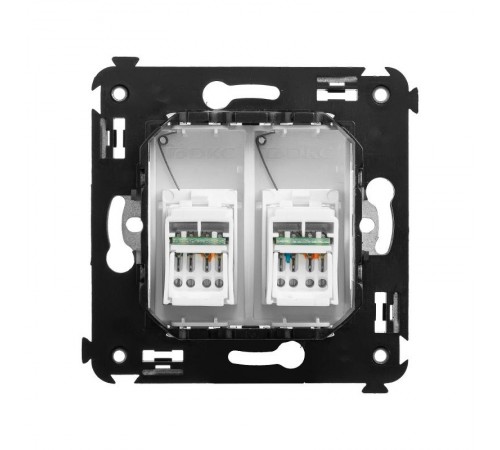 Компьютерная розетка RJ-45 в стену, кат.6А двойная, "Avanti", "Белое облако"  4400374  DKC