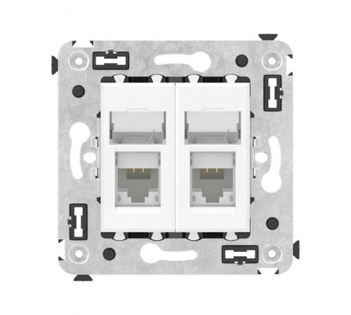 Компьютерная розетка RJ-45 в стену, кат.6А двойная, "Avanti", "Белое облако"  4400374  DKC