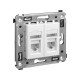 Компьютерная розетка RJ-45 в стену, кат.6А двойная, "Avanti", "Белое облако"  4400374  DKC