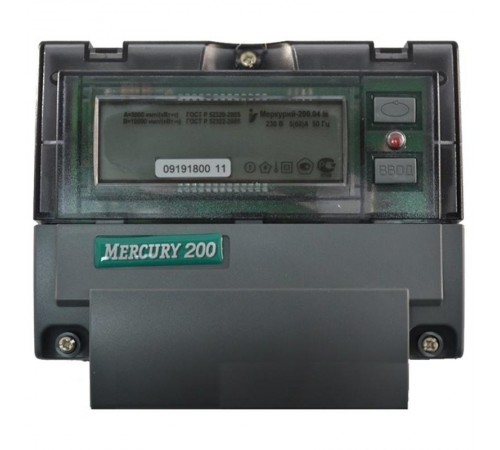 Счетчик Меркурий 200.04 5-60А/220В (мнтар.) ЖКИ (DIN)