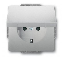 Розетка SCHUKO 16А 250В с защитными шторками, с крышкой, серия future, цвет сталь  2CKA002018A1521  ABB