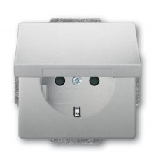 Розетка SCHUKO 16А 250В с защитными шторками, с крышкой, серия future, цвет сталь  2CKA002018A1521  ABB