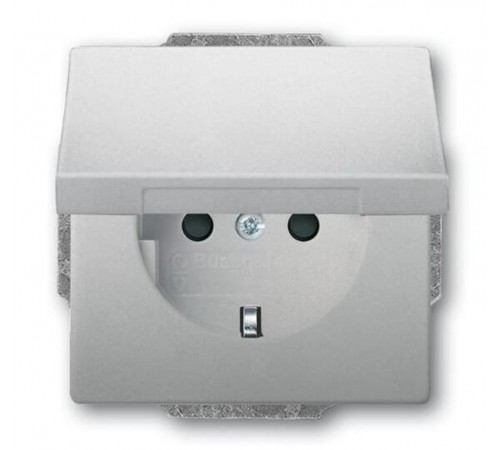 Розетка SCHUKO 16А 250В с защитными шторками, с крышкой, серия future, цвет сталь  2CKA002018A1521  ABB