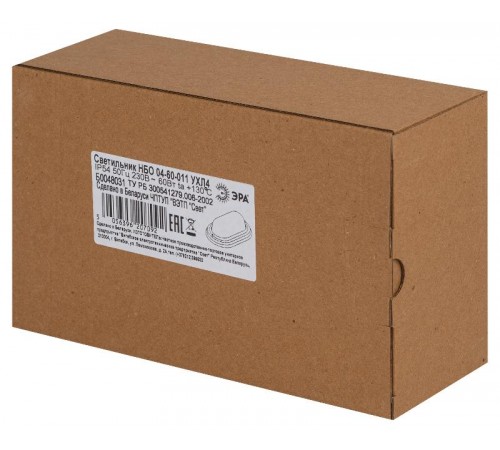 Светильник пылевлагозащищенный под лампу для ЖКХ НБО 04-60-011 КАНТРИ (дерево), пл-н стекло, 60Вт, Е27, 220В, IP54  Б0048031  ЭРА