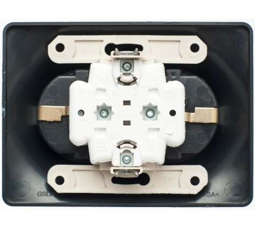 Glossa Антрацит Розетка 2-ая с заземлением, 16А (в сборе)  GSL000724  SE