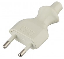 Тройники и колодки V2 Вилка б/з 6A прямой ввод белая  Б0019184  ЭРА