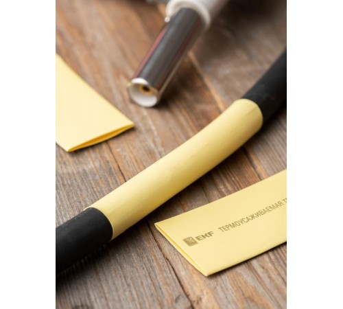 Термоусаживаемая трубка ТУТ нг 18/9 желтая рулон PROxima  tut-18-y  EKF