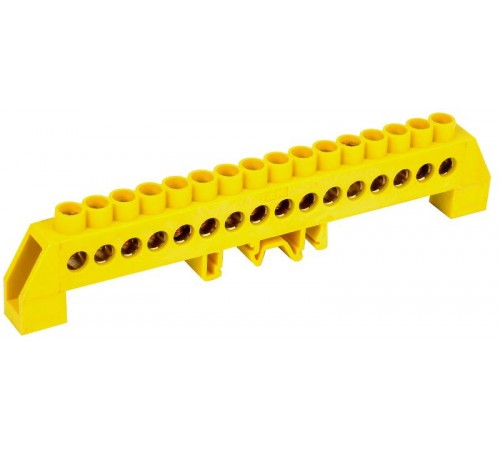 Шина PE "земля" в комбинированном DIN-изоляторе"Стойка" ШНИ-8х12-16-КС-Ж  YNN10-812-16DP-K05  IEK