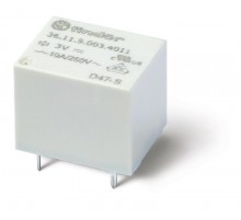 Миниатюрное электромеханическое реле; монтаж на печатную плату; формат "кубик сахара"; 1CO 10A; Контакты AgSnO2; к  361190484011  Finder