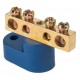 Шина "0" N (6х9мм) 4 отверстия латунь синий угловой изолятор EKF PROxima  sn0-63-04-1  EKF