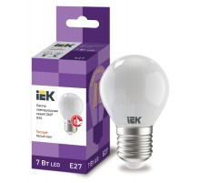 Лампа светодиодная G45 шар матовая 7Вт 230В 3000К E27 серия 360°  LLF-G45-7-230-30-E27-FR  IEK