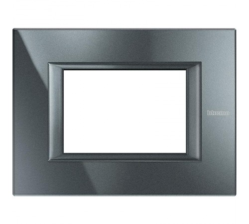 Axolute. Рамка декоративная прямоугольная итальянского стандарта. Цвет "Антрацит" Монохром. 3 модуля.  HA4803HS  Legrand