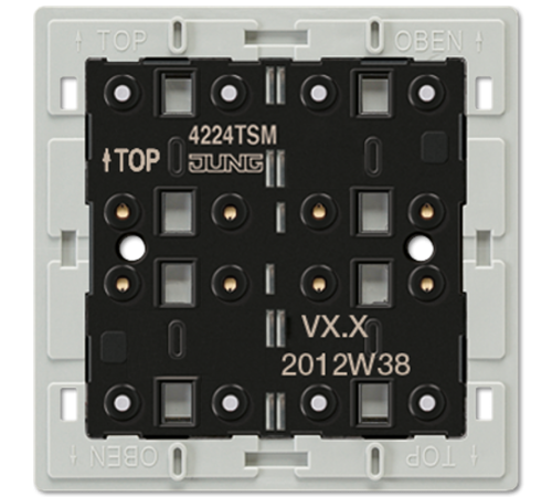 Кнопочный модуль для подключения к релейеной станции, 2 канала, 4 точки срабатывания  4224TSM  Jung