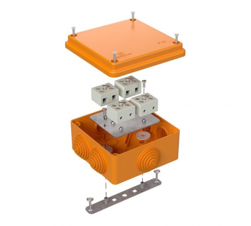 Коробка огнестойкая для о/п 40-0300-FR2.5-8 Е15-Е120 100х100х50 IP55  8p, 2.5 мм.кв. 40-0300-FR2.5-8  Промрукав