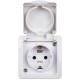 ГЕРМЕС PLUS белый Розетка 1-местная О/У с/з с крышкой РСб20-3-ГПБб IP54  ERMP12-K01-16-54-EC  IEK