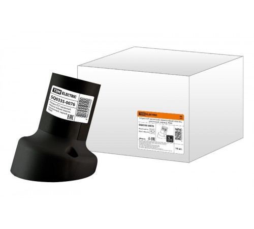 Патрон Е27 настенный, термостойкий пластик, наклонный, черный,  SQ0335-0076  TDM