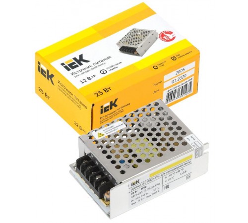 Драйвер для светодиодных лент LED ИПСН-PRO 25Вт 12В IP20 блок-клеммы  LSP1-025-12-20-33-PRO  IEK