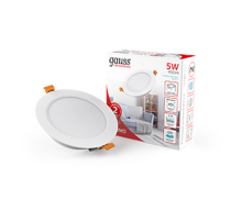 Светильник встраиваемый downlight Elementary круг 5W 430lm 4000K 210-240V IP20 95*38 монтаж белый LED 1/100  9100420205  Gauss