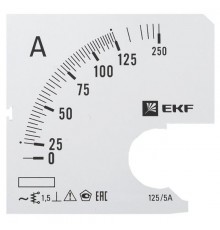 Шкала сменная для A721 125/5А-1,5 PROxima  s-a721-125  EKF