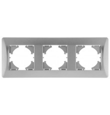 Ugra РАМКА 3-местная,  цвет серебро.  С1130-004  GUSI Electric