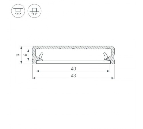 Профиль ALM-FLAT-S-2000 ANOD  026713  Arlight