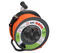 Удлинитель силовой ЭРА RMx-4es-3x2.5-50m-IP44 на метал катушке с з/к с выключателем 4 розетки 50м ПВС  Б0052922  Эра