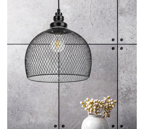 Светильник подвесной PL7 BK металл, E27, max 60W, d280 мм, черный  Б0037454  ЭРА