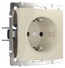 W1171103/ Электроустановочные изделия - Розетка с заземлением и шторками (слоновая кость)  a051480  Werkel