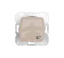 Розетка 1-ая керамика с/з с крышкой с/у 16А мех. беж DEA   KR-78-0246  Kranz
