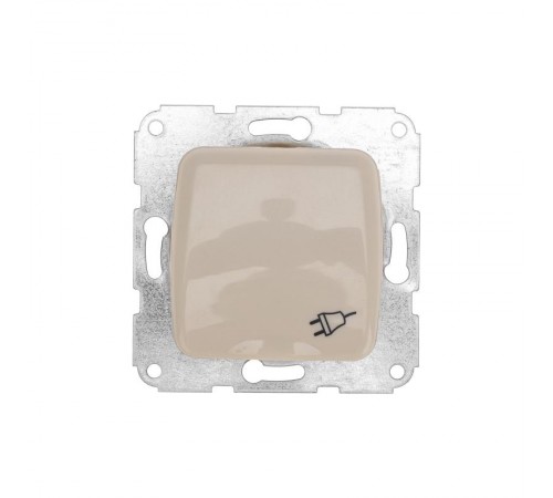 Розетка 1-ая керамика с/з с крышкой с/у 16А мех. беж DEA   KR-78-0246  Kranz