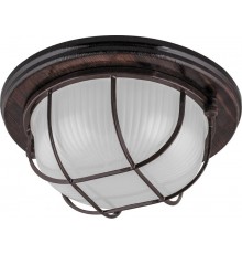 Светильник накладной пылевлагозащищенный под лампу НБО 03-60-022 220V 60Вт Е27 IP54 дерево, орех, круг, с решеткой  11574  FERON