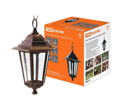 Светильник садово-парковый ЛСУ 6100-15 100Вт ЛН/КЛЛ/LED E27 IP54 шестигранник  SQ0330-0020  TDM