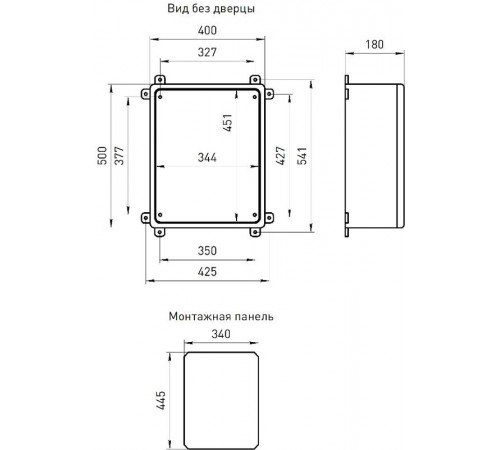 Щит с монтажной панелью пластиковый ЩМП-П 500х400х180мм прозрачная дверь УХЛ1, IP65, IK10  Б0052357  ЭРА