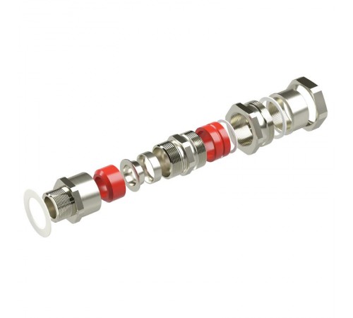 Взрывозащищенный кабельный ввод серии КАС для бронированного кабеля М20х1,5 d:5,8-12мм D:9-17мм. Присоединительная резьба GAS 3/4". Никелированная лат