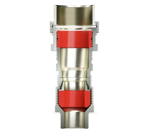 Взрывозащищенный кабельный ввод серии КАС для бронированного кабеля М20х1,5 d:5,8-12мм D:9-17мм. Присоединительная резьба GAS 3/4". Никелированная лат