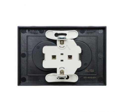 Механизм розетки двойной, 16А, без заземления, со шторками, с рамкой, графит Эпика  UP1-SOG-201 EKF