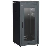 Шкаф сетевой 19" LINEA N 24U 600х800 мм стеклянная передняя дверь черный  LN05-24U68-G  ITK