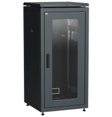 Шкаф сетевой 19" LINEA N 28U 600х800 мм стеклянная передняя дверь черный  LN05-28U68-G  ITK