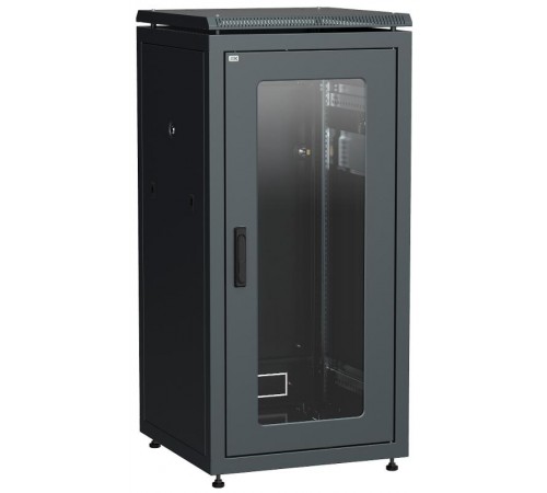 Шкаф сетевой 19" LINEA N 24U 600х800 мм стеклянная передняя дверь черный  LN05-24U68-G  ITK