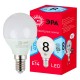 Лампа светодиодная RED LINE LED P45-8W-840-E14 R E14 8Вт шар нейтральный белый свет  Б0052440  ЭРА