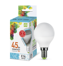 Лампа светодиодная LED-ШАР-standard 5Вт 230В Е14 4000К 450Лм  4690612002149  ASD