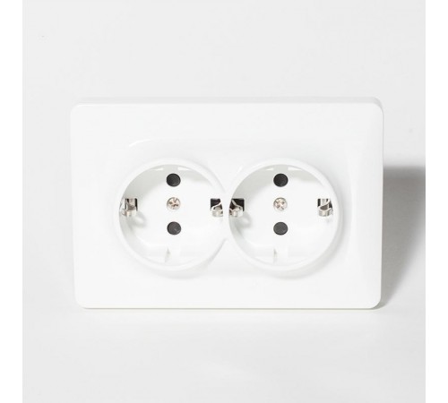 Розетка электрическая 2x2К+З, 16А, 220-250V (белый)  201003  SPL