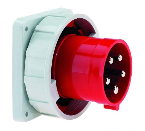 Вилка встраиваемая прямая 125A 5p(3р+N+PЕ) 6h 400V IP67 2876 120х120 I 2876-Bals I Bals