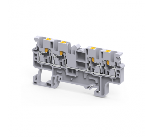 Клемма с 4-мя контактами push-in OptiClip СP-2,5-QUATTRO-(0,2-2,5)-I-серый  331846  КЭАЗ