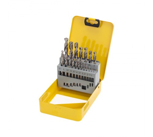 Набор сверл по металлу, 1-10мм (через 0,5мм), HSS, цилиндрический хвостовик, металлический кейс, 19 шт.  KR-91-0630  Kranz