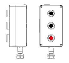 Взрывозащищенный пост управления из алюминия CPE-A-14-(2xP1B(11)-1xP1R(11))-1xKAEPM2MHK-20(C)1Ex d e IIC Т5 Gb / Ex tb IIIC T95°CDb IP66  2201.141.22