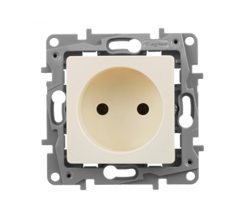Etika Слоновая кость Розетка без заземления, винтовые клеммы  672320  Legrand