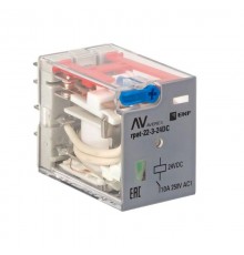 Реле промежуточное с кнопкой и мех. Индикацией RPAt 22/3 10A 24В DC EKF AVERES  rpat-22-3-24DC  EKF